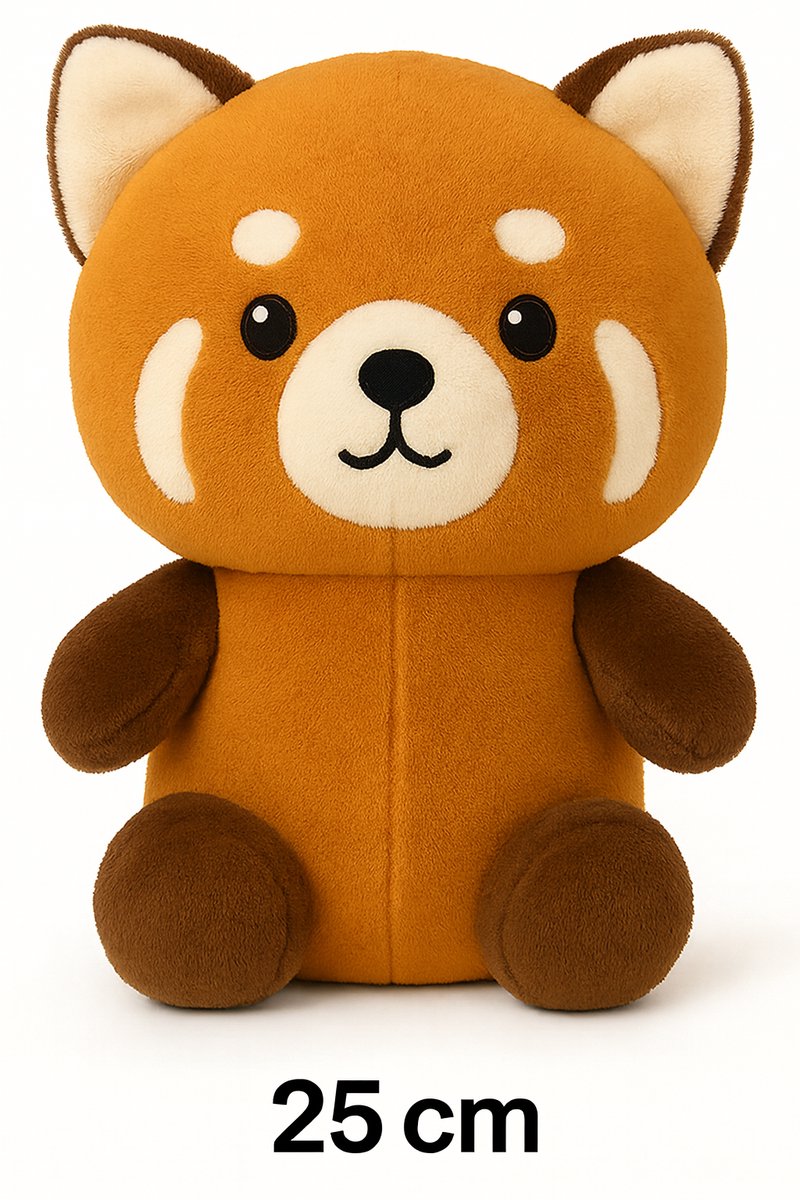 Best4Juniors Rode Panda – 25 cm Pluche Knuffel | Superzacht & Hypoallergeen | Cadeau voor Kinderen (1–8 jaar)